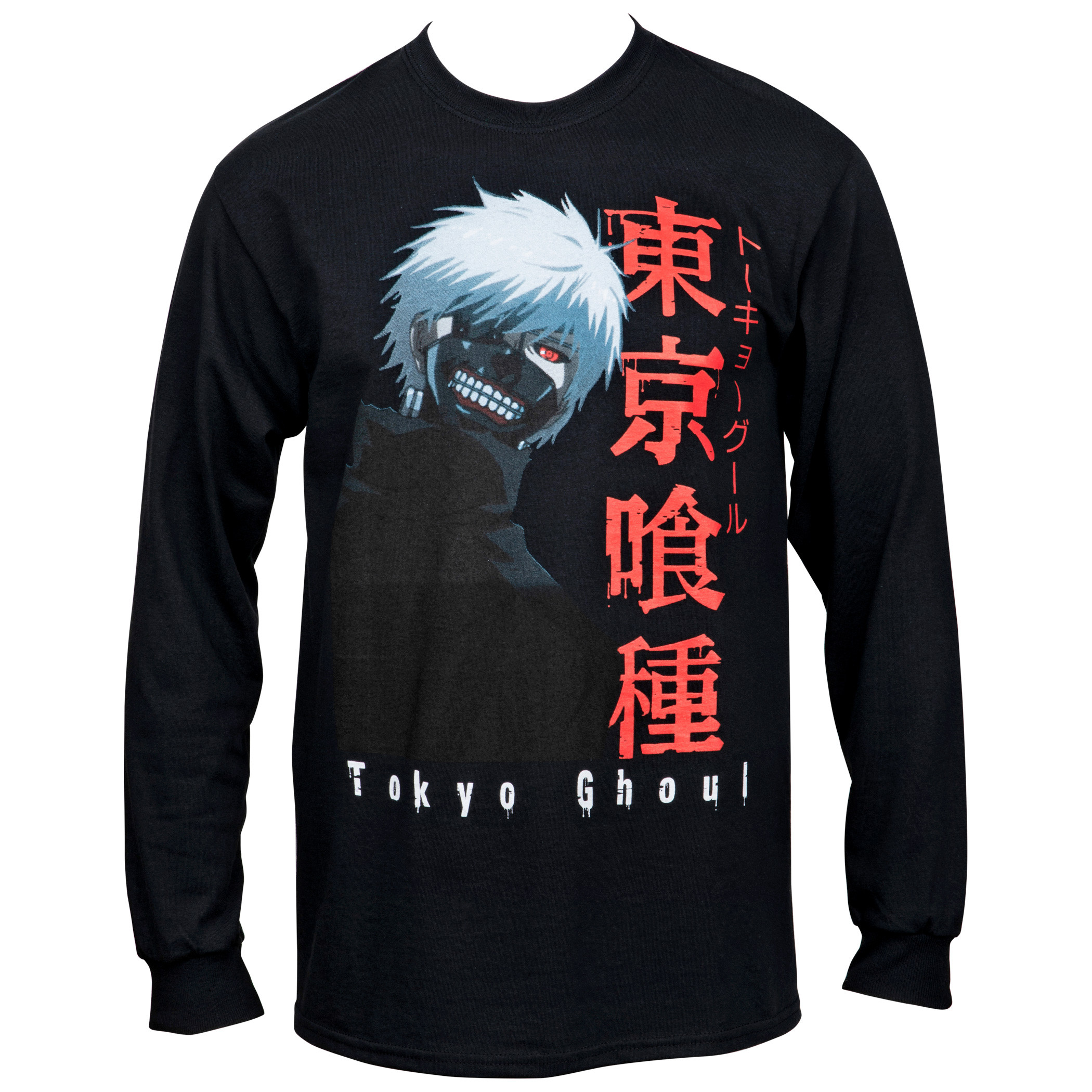 Tokyo Ghoul Kaneki Ken w/ Tokyo Ghoul Kanji Text Long Sleeve T-Shirt